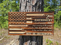 Wooden 2nd Amendment We The People Tattered Flag Sign USA