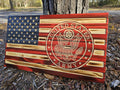 Wooden Army Flag Sign USA