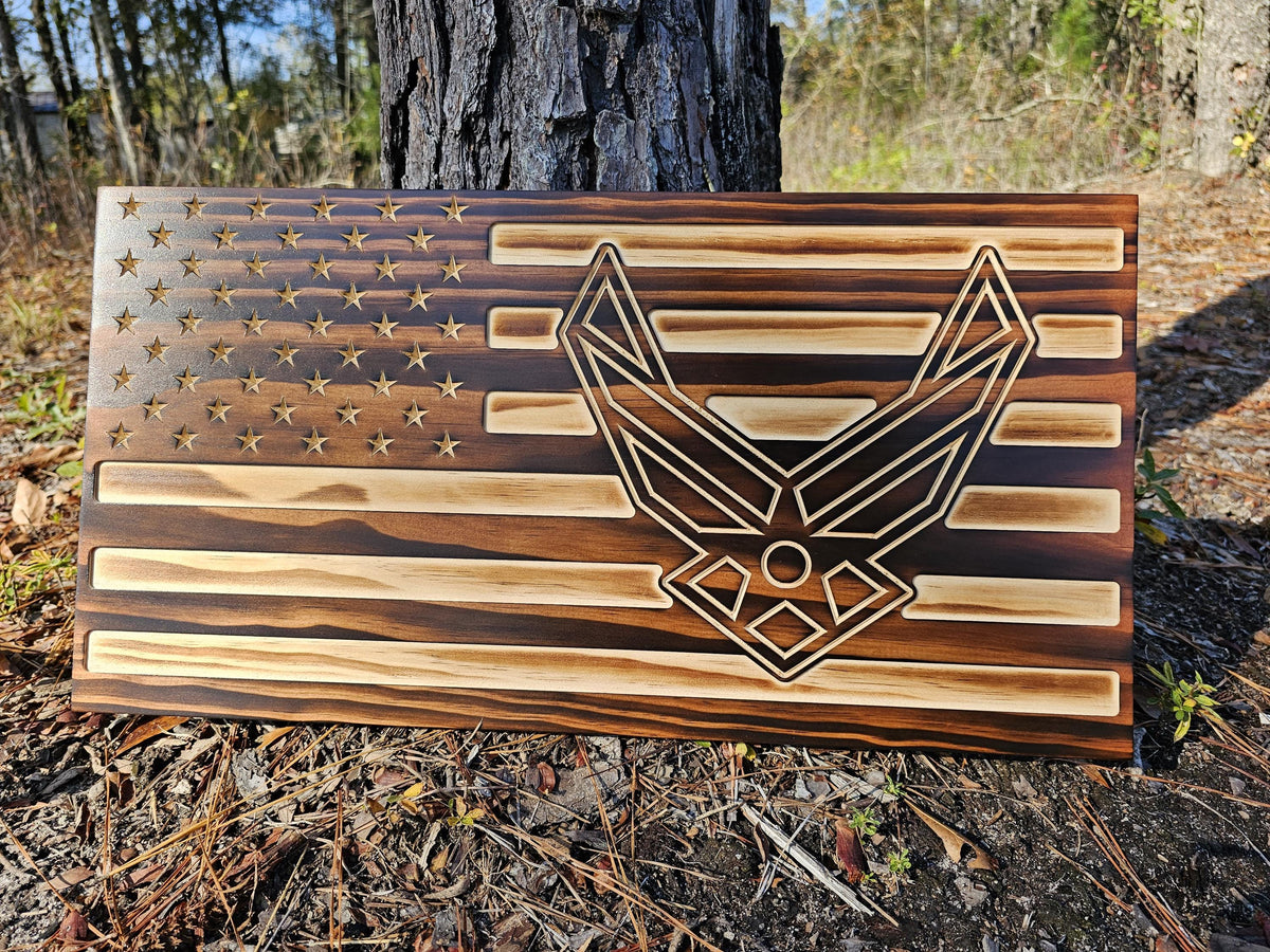 Wooden Air Force Flag Sign USA