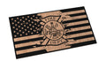 Wooden Fire Department Maltese American Flag Sign USA