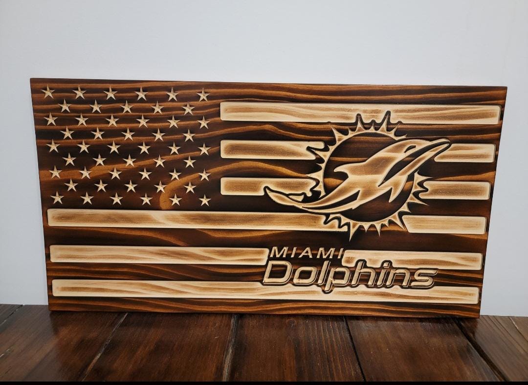 Wooden Miami American Flag Sign USA