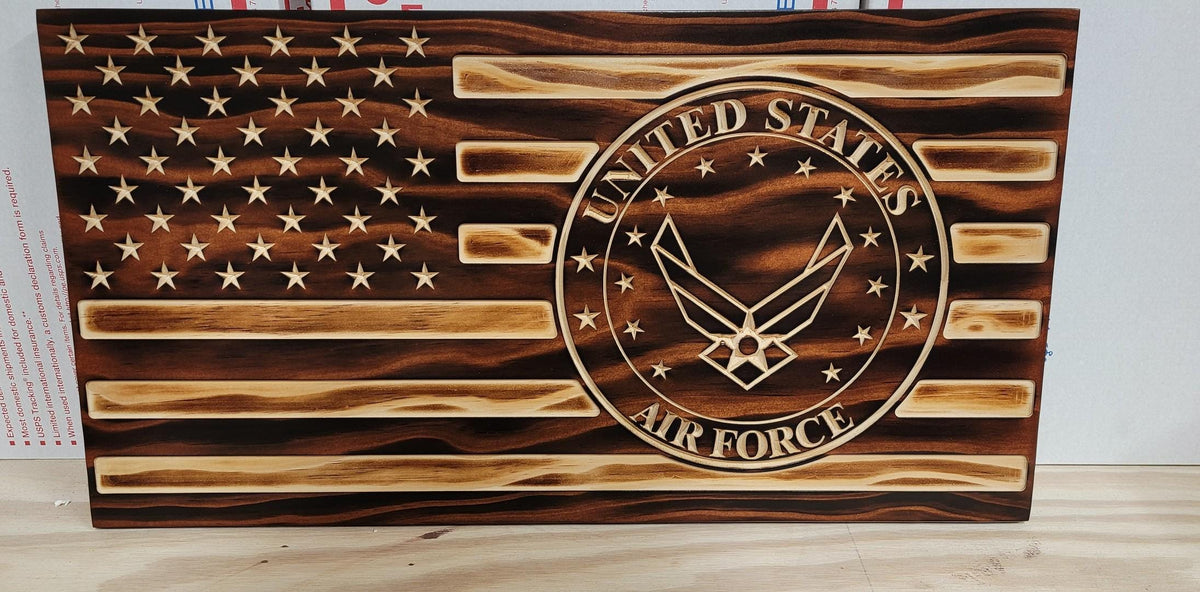Wooden Air Force Flag Sign USA