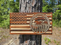 Wooden Veteran Eagle American Flag Sign USA