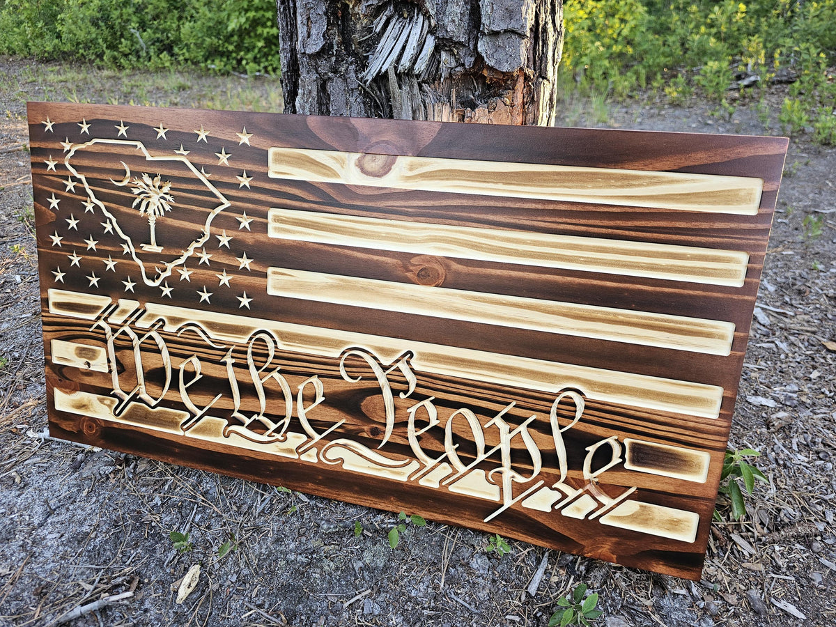 Wooden We The People South Carolina Sign USA