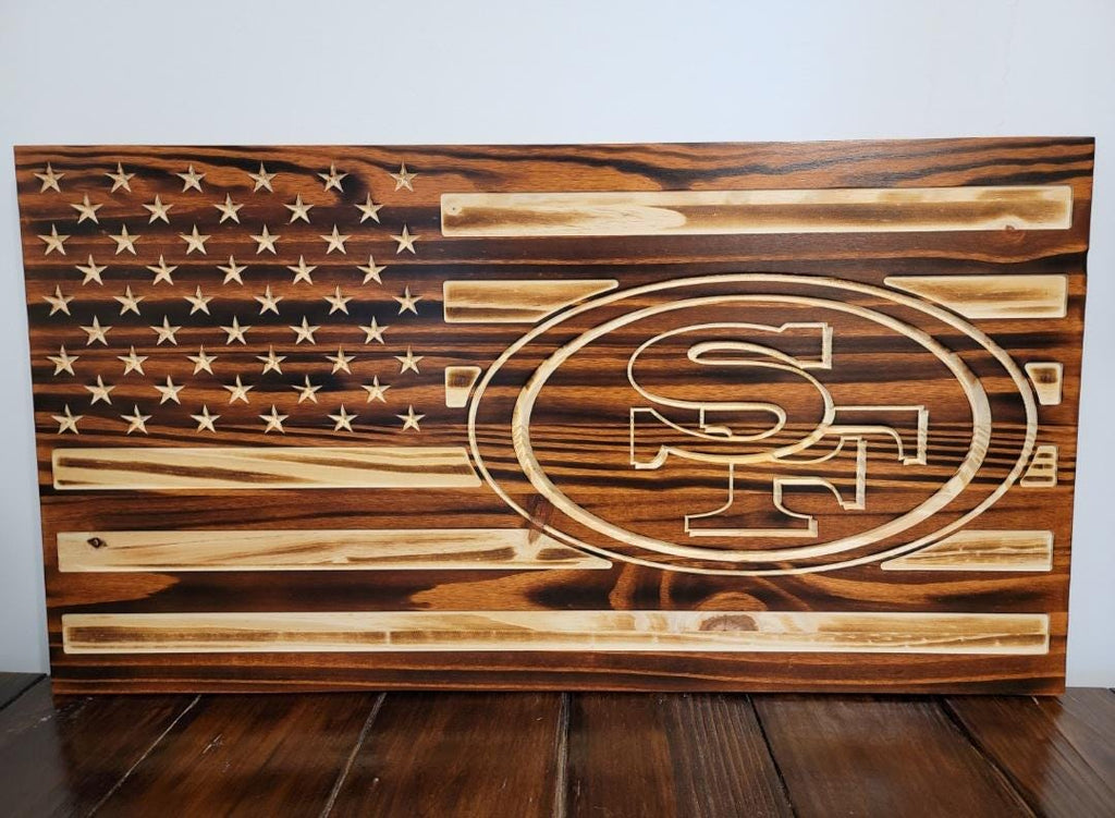 Wooden San Francisco Flag Sign USA