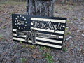 Wooden We The People 2A AR15 Flag Sign USA