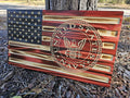 Wooden Navy Flag Sign USA
