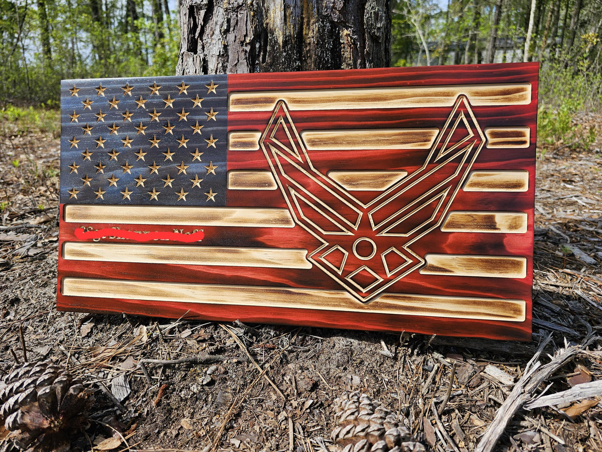 Wooden Air Force Flag Sign USA