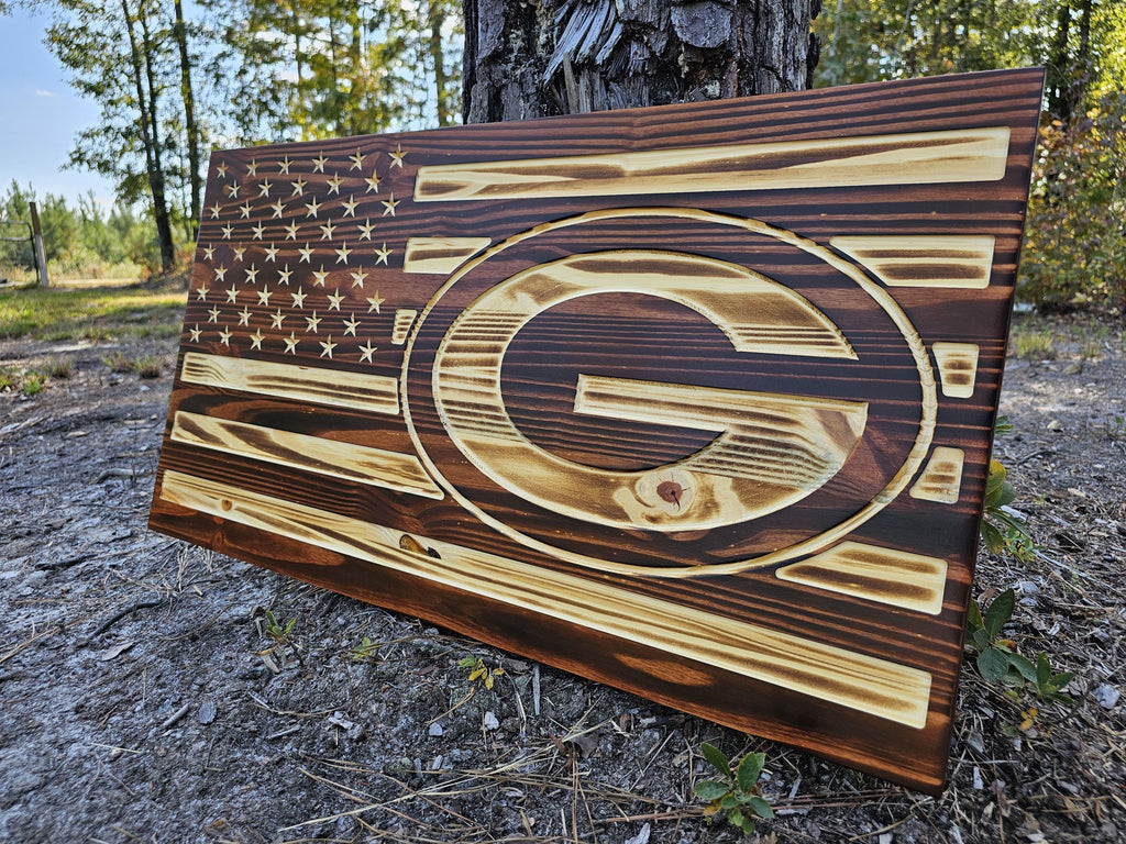 Wooden G American Flag Sign USA