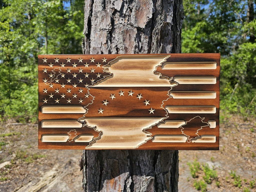 Wooden American Venezuela Flag Sign USA