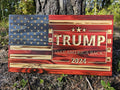 Wooden Trump 2024 Flag Sign USA