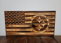 Wooden Pittsburgh Flag Sign USA