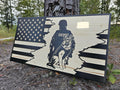 Wooden Sheriff K9 American Flag Sign USA