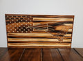 Wooden New England American Flag Sign USA