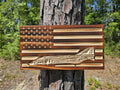 Wooden F4 Phantom American Flag Sign USA