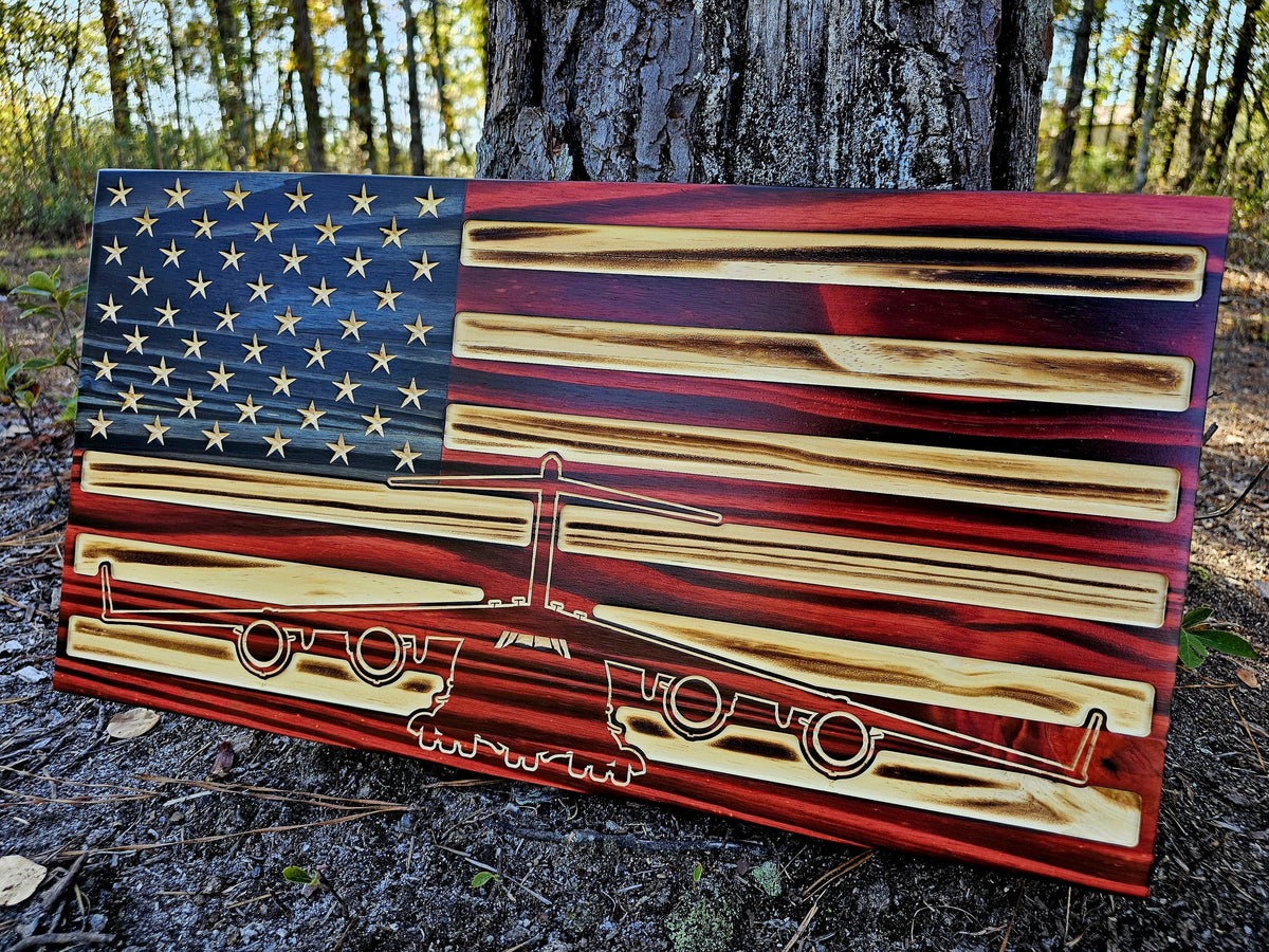 Wooden Air Force C17 Plane Flag Sign USA