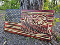Wooden Alabama Roll Tide American Flag Sign USA