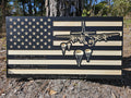 Wooden C130 Paratroopers American Flag Sign USA