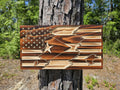 Wooden American Puerto Rico Flag Sign USA