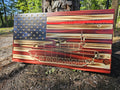 Wooden Abrams Tank American Flag Sign USA