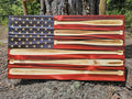 Wooden Baseball Bat Striped American Flag Sign USA