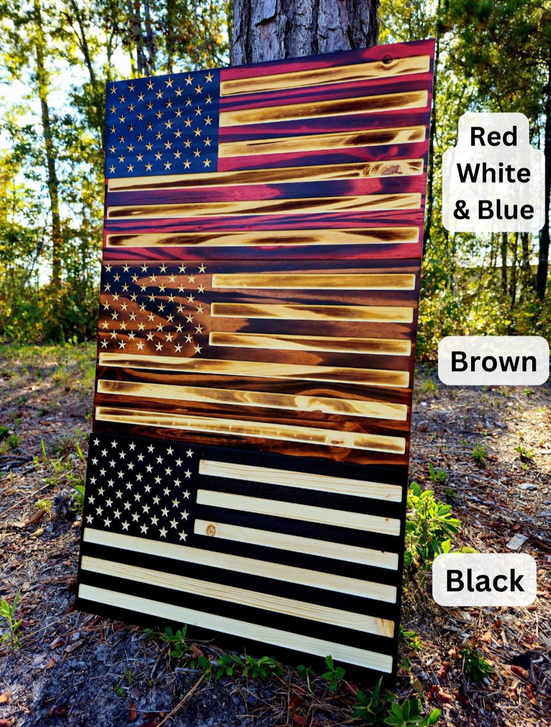 Wooden A-10 American Flag Sign USA