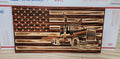 Wooden Semi Truck Flag Sign USA